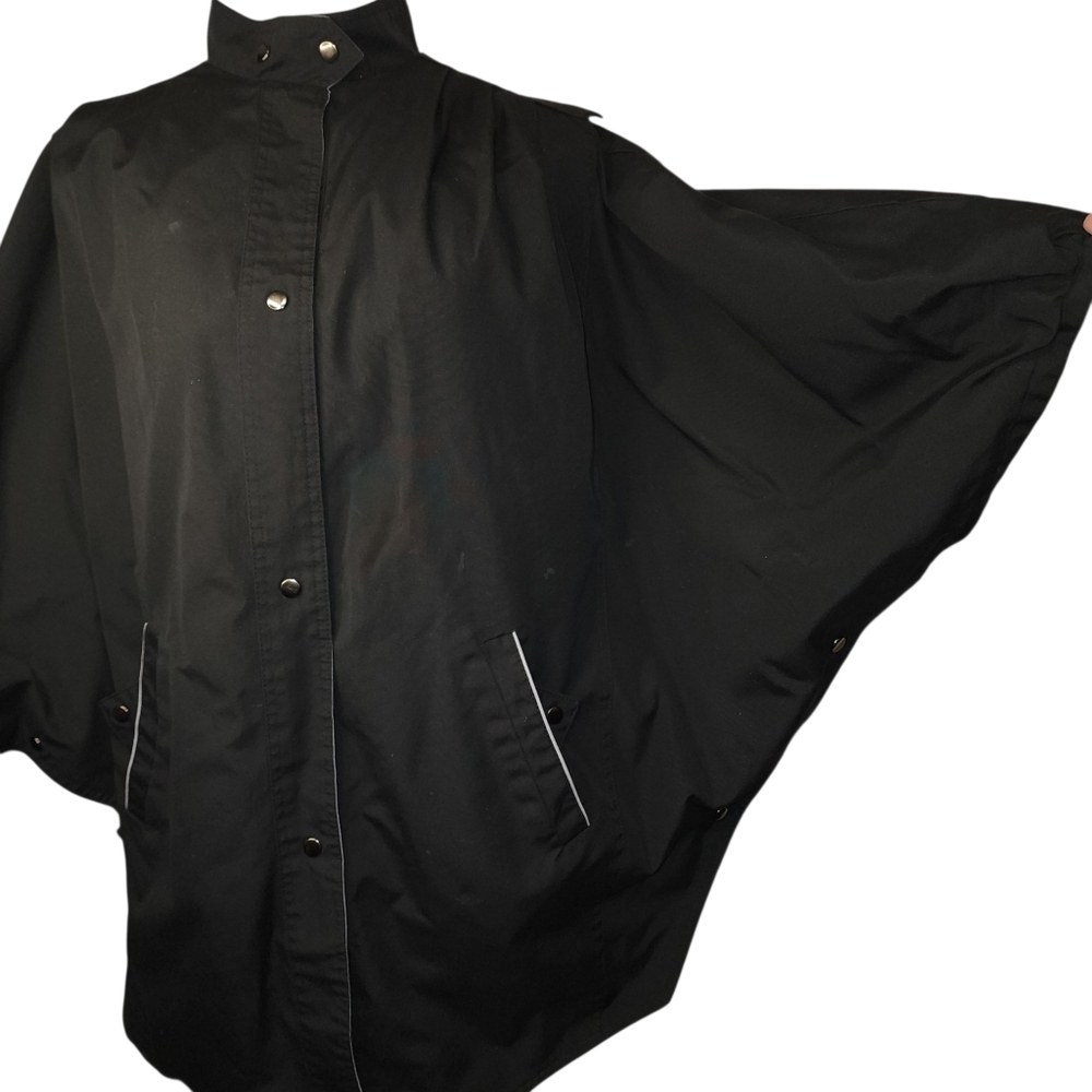Reversible Cape Style Rain All Weather Oversized Jacket Plus Size 2X  GRAY/BLACK